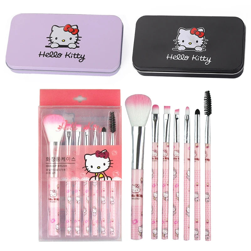 Sanrio Hello Kitty Makeup Brush Set Eyeshadow Foundation Blush Brush Women Cosmetic Beauty Tools Kit Girl Birthday Gift with Box