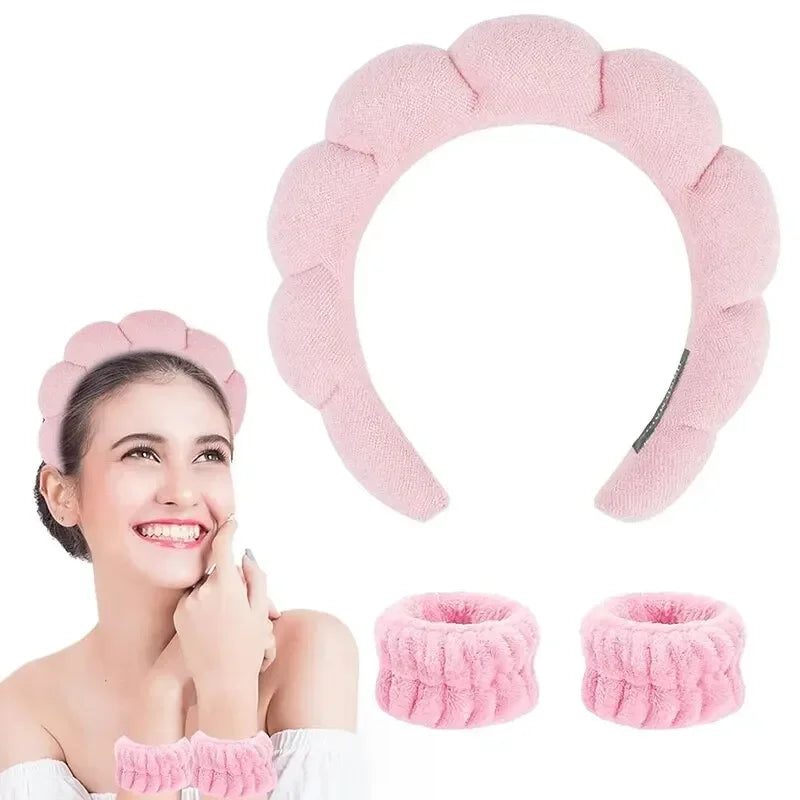 Hair Band Wash Face Shower Cloud Sponge Hair Band Makeup Removal Band Hair Bubble Soft Headband Popular in Europe and America